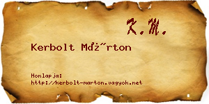 Kerbolt Márton névjegykártya