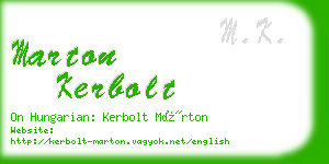 marton kerbolt business card